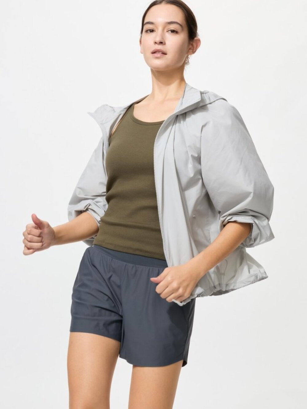 Uniqlo Slate Blue Nylon Pull-On Shorts Size M